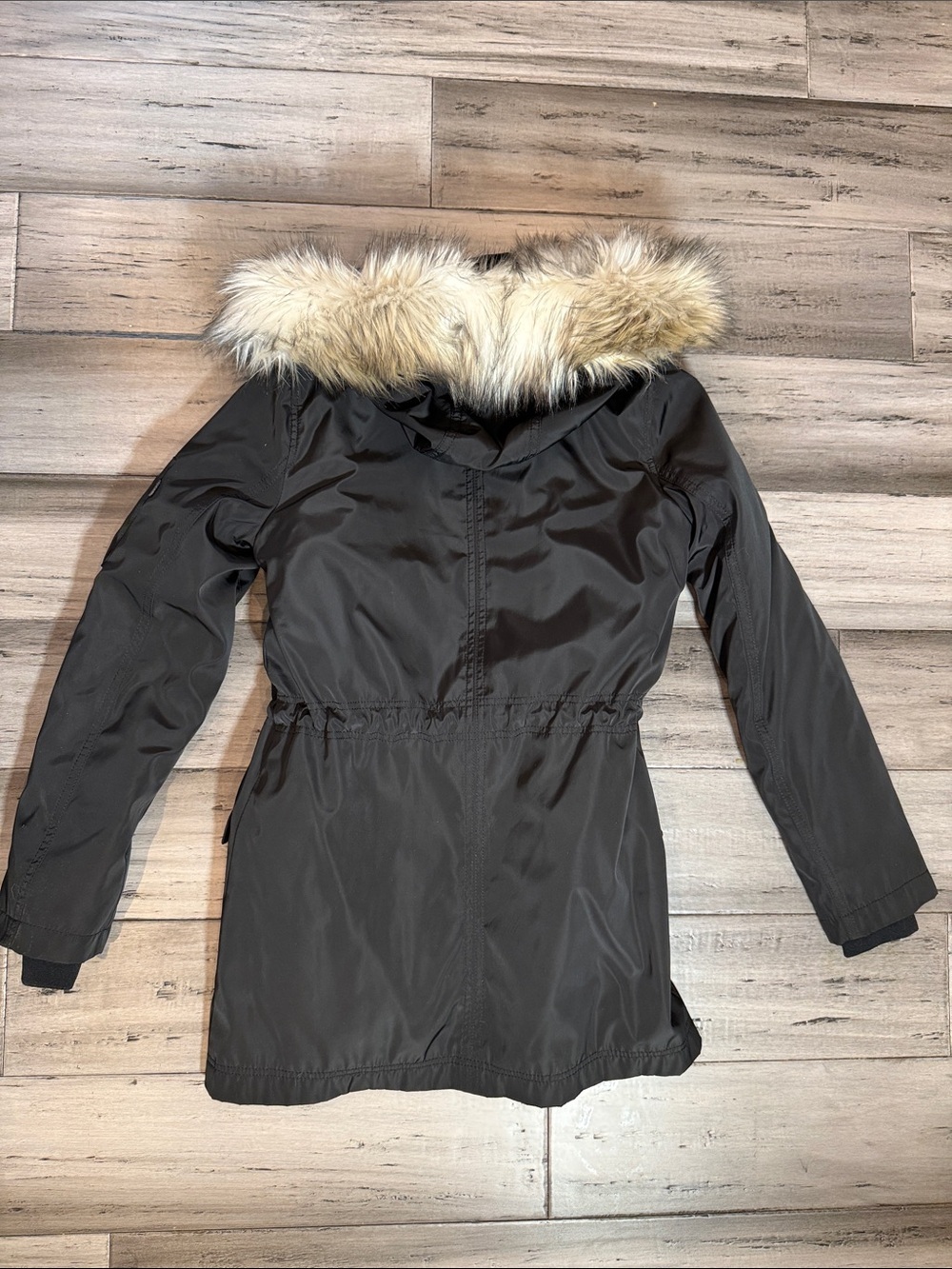 NWOT Garage Black Faux-Fur Trim Hooded Puffer Parka - Picture 9 of 9